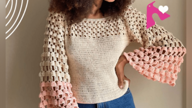 Faça hoje: Blusa TopDown Ponto Pipoca de Crochê Fácil e Linda!