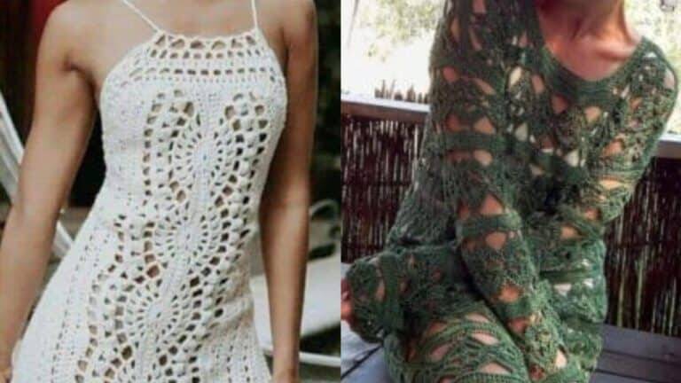 Deslumbrantes Vestidos de Crochê: Elegância Ilustrada com Gráficos