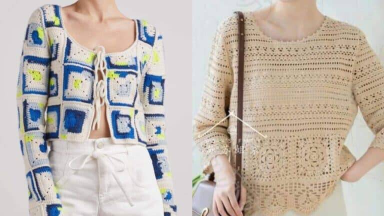 Blusas de Crochê com Motivos Quadrados: um mundo de possibilidades!