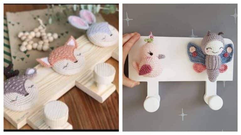 Cabideiros de Crochê para Quarto Infantil – Ideias com Amigurumi e Squares