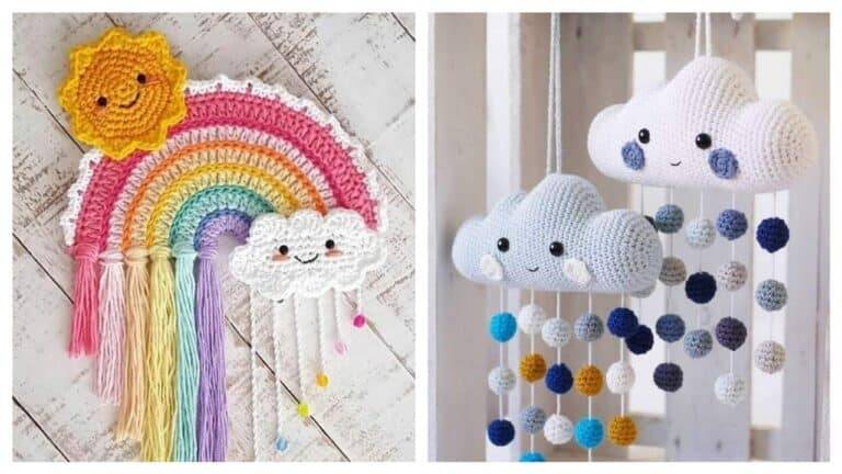 Explorando a Magia do Crochê: Nuvens e Arco-Íris em Peças Encantadoras