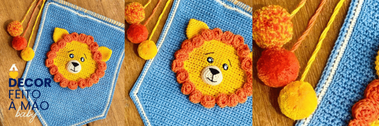 Bandeirola Leão em Crochê: Uma Adorável Decoração Feita à Mão