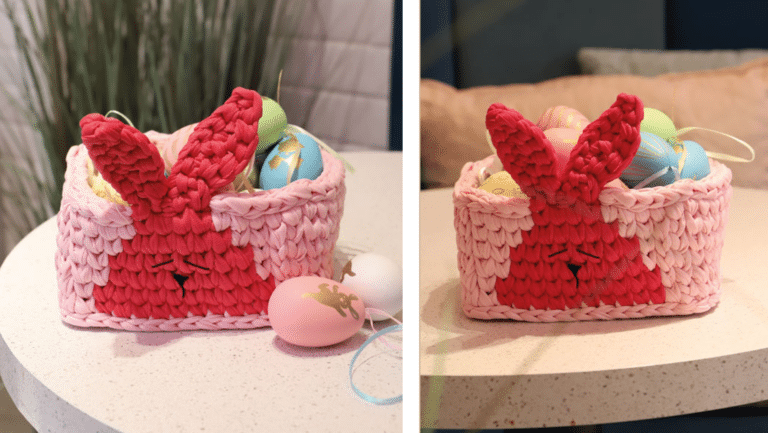 Cachepô Coelho Rosa: Um Toque Encantador para sua Páscoa em Crochê!