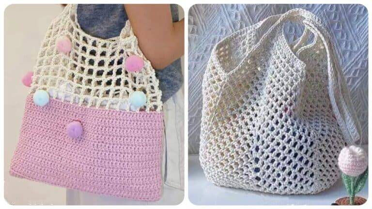 Bolsas de Crochê Simples com Gráficos e Como Fazer