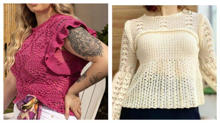Elegância Entrelaçada: Blusas de Crochê com Receita e Gráficos para Arrasar