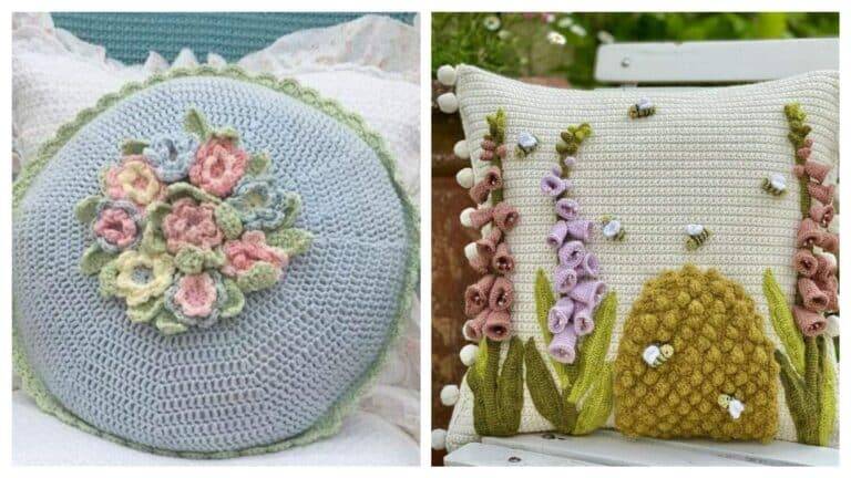 Almofadas de Crochê com Flores para Transformar seu Lar