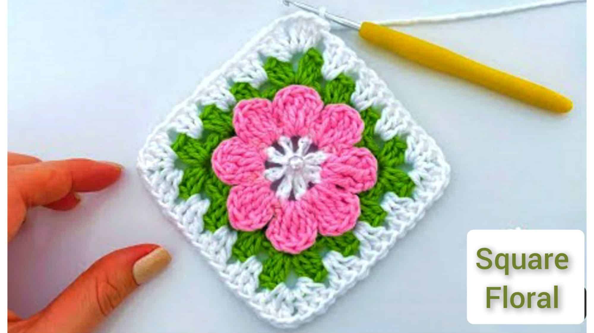Tutorial Para Iniciantes: Vídeoaula de Square de Flor em Crochê Belíssimos