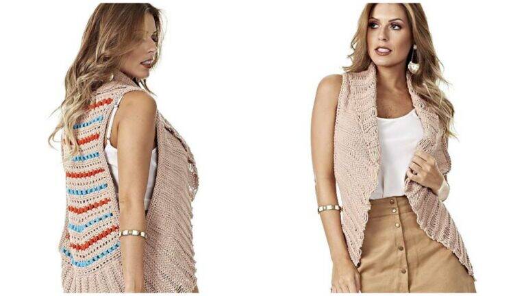 Colete Barroco: Elegância em Tricô e Crochê