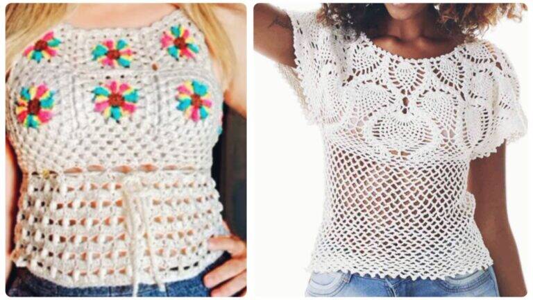 Crochê de Moda: 23 Gráficos de Blusas de Crochê que Estão Bombando em 2024!