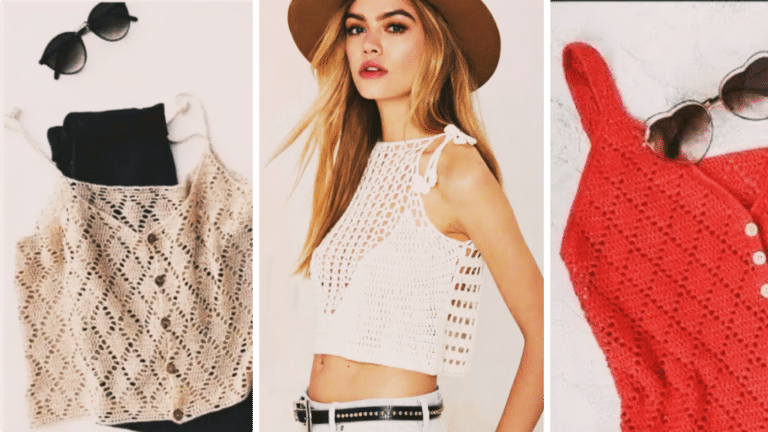 Cropped de Crochê 2024: 20 Tops com Gráficos dos Pontos