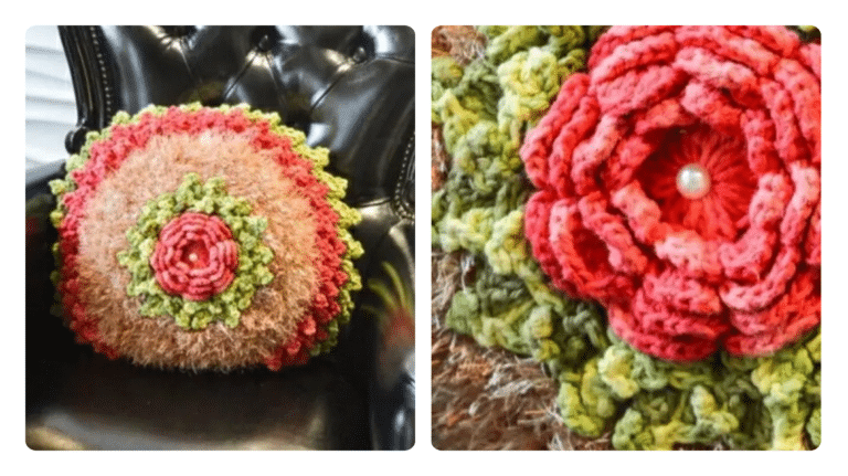 Almofada Primavera em Crochê: Um Toque Encantador para sua Casa!