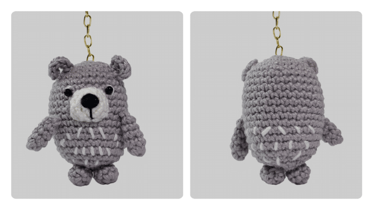 Encante-se com o Chaveiro Ursinho Amigurumi de Crochê