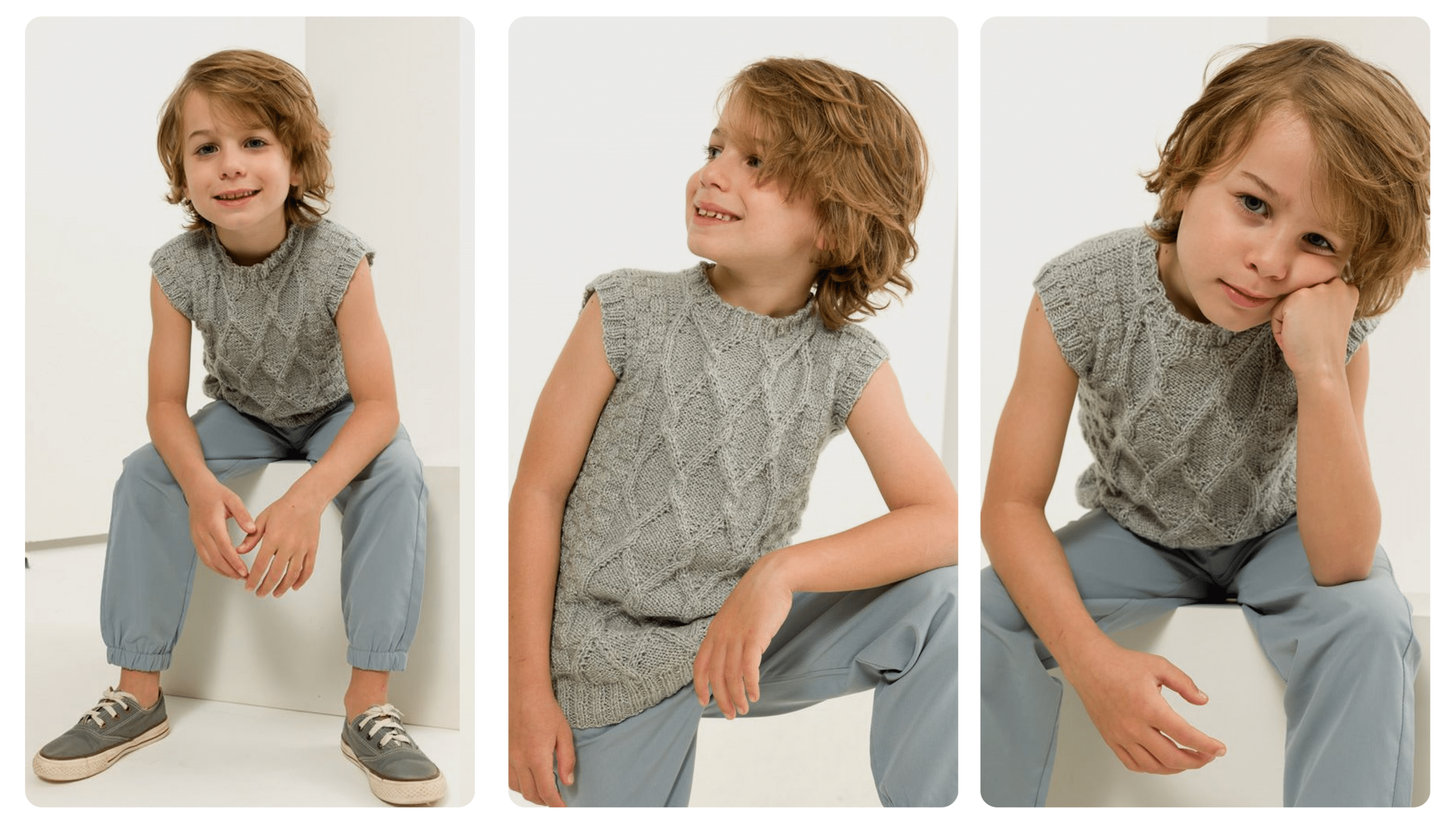 Elegância e Conforto: Colete Infantil Pedreira de Tricô para Meninos