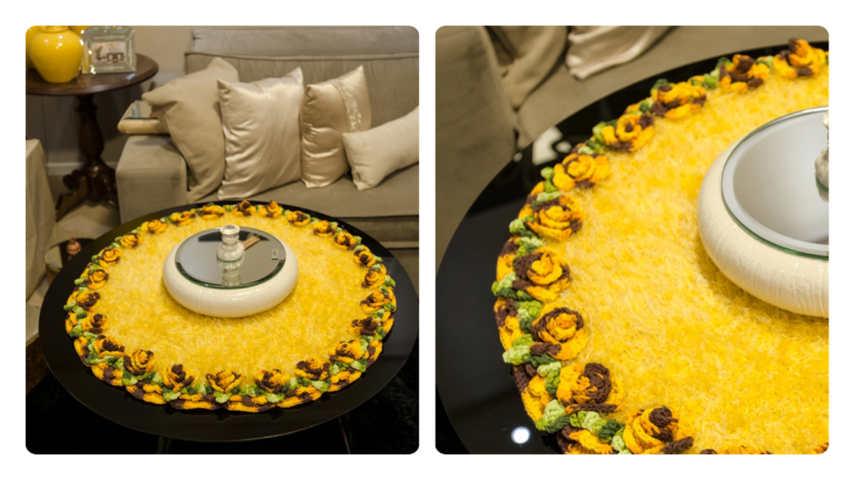 Centro de Mesa Jasmim em Crochê: Delicadeza e Sofisticação para sua Casa
