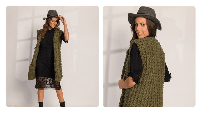 Maxi Colete Militar: Estilo e Elegância em Tricô
