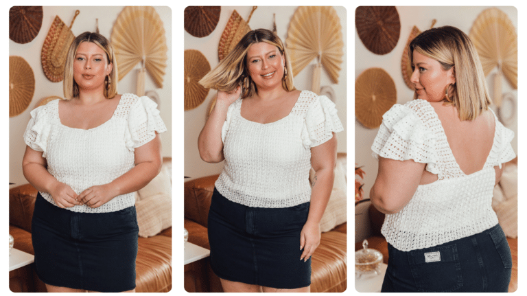 Elegância e Delicadeza: Blusa de Crochê com Babados