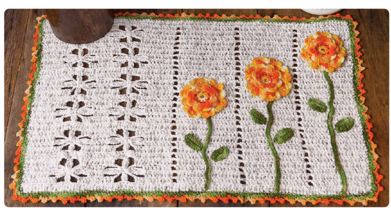 Tapetinho com Flores em Crochê: Beleza e Delicadeza para sua Decoração
