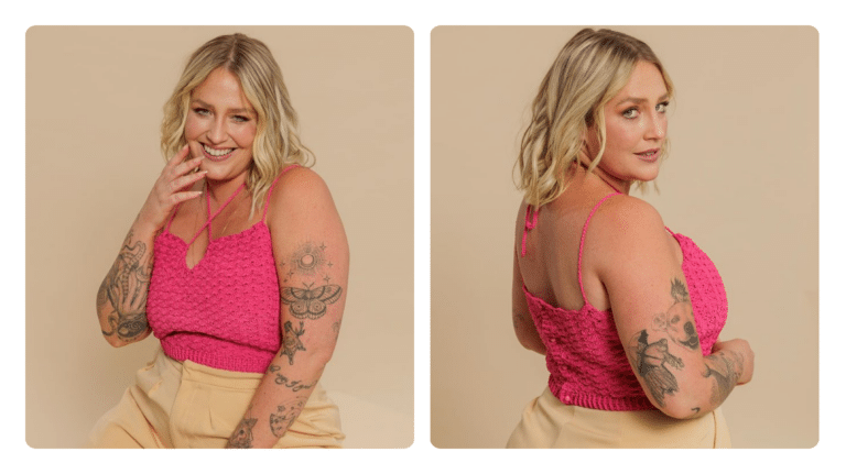 Cropped Pink em Crochê: Estilo e Feminilidade para seu Visual