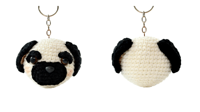 Chaveiro Cachorro – Pug: Encanto Amigurumi em Crochê