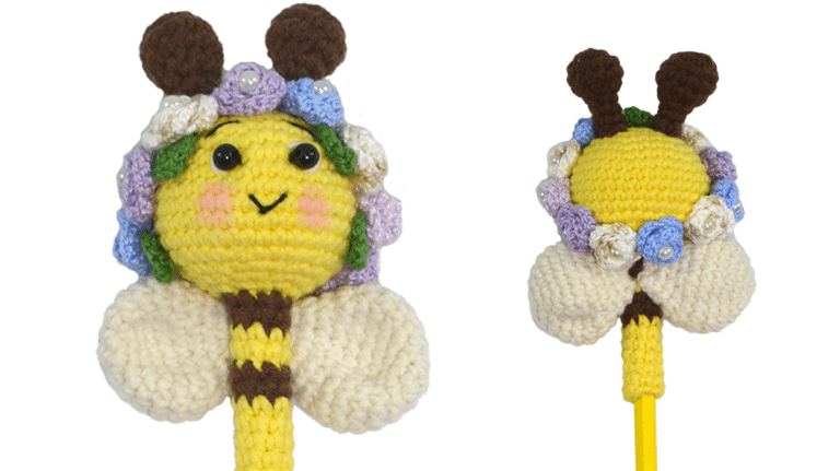 Encante-se com a Ponteira de Abelha Amigurumi em Crochê