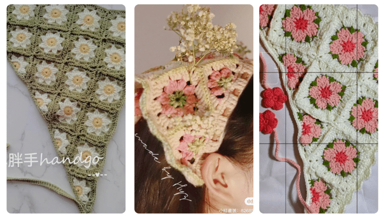 Tiaras e Lenços de Crochê com Quadradinhos: Perfeitos para Iniciantes