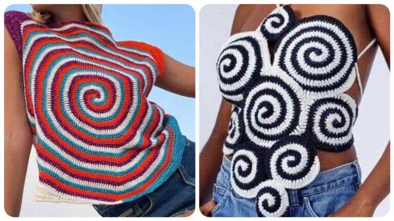 Crochê Moderno: Blusas em Padrão Circular e Mais 7 Ideias com Gráficos