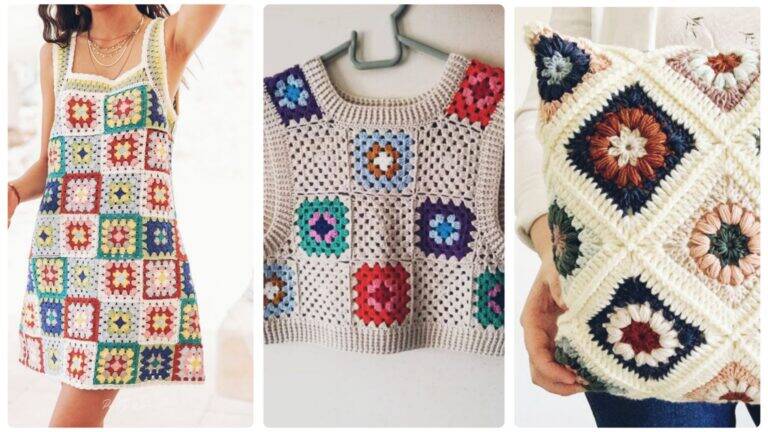 Encante-se com a Versatilidade: Peças Incríveis Feitas com Squares de Crochê