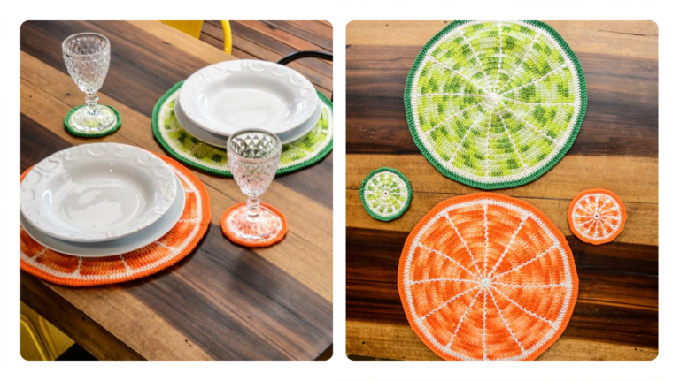 Receita de Jogo Americano de Crochê Citrus: Elegância e Frescor para a Sua Mesa!