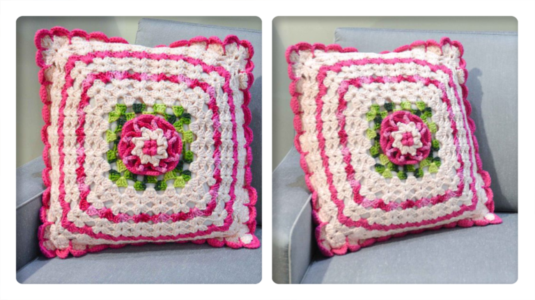 Receita de Almofada de Crochê Quadrada Premium Rosa: Sofisticação e Conforto em Cada Detalhe