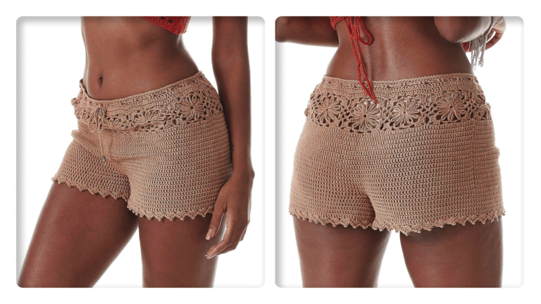 Receita Shorts de Crochê Castanha Charme: Estilo e Conforto em uma Peça Única!