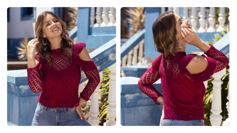 Receita Completa de Blusa de Manga Longa Babado