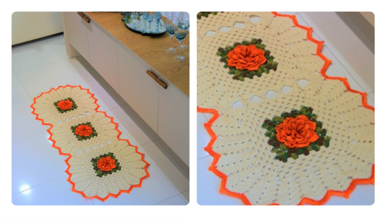 Receita Tapete de Crochê Calêndulas: Charme Floral para o seu Lar