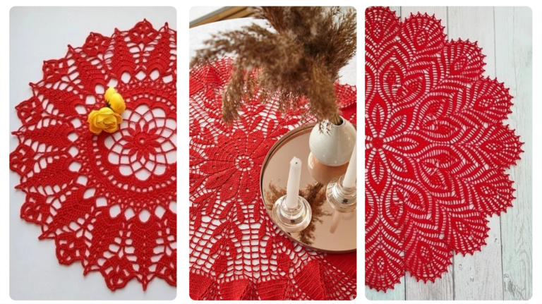 10 Toalhas de Crochê Vermelhas com Gráficos: Destaque e Elegância para sua Mesa!