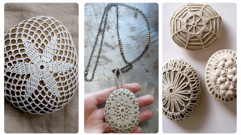 Ideias de crochê criativo: Pedras Decoradas em Crochê, Um Toque Artesanal na Sua Decoração!