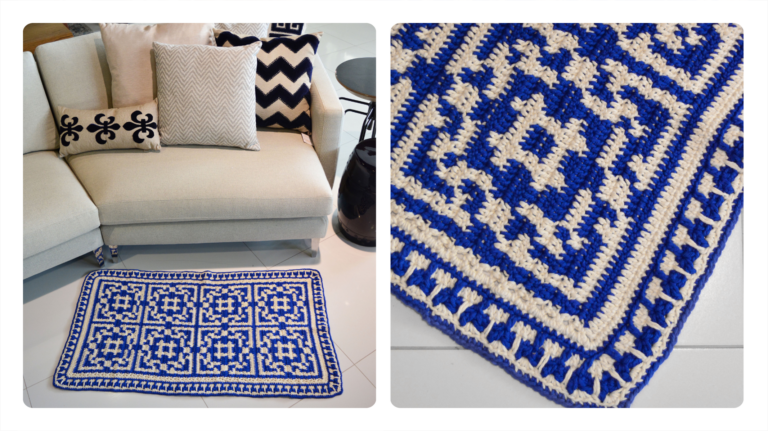 Receita Tapete em Crochê Azulejo Português: Elegância e Tradição na Decoração!
