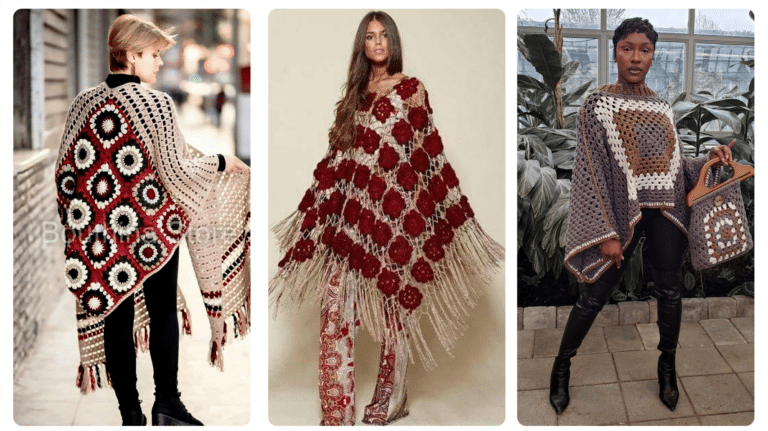 18 Ponchos de Crochê para Arrasar no Outono/Inverno 2024!