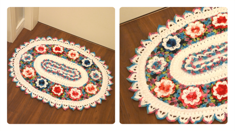 Receita Tapete de Crochê Oval Flores: Um Toque de Elegância Artesanal