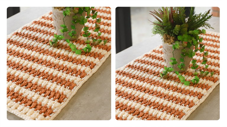 Receita Trilho de Crochê Retangular: Elegância em Terracota e Creme