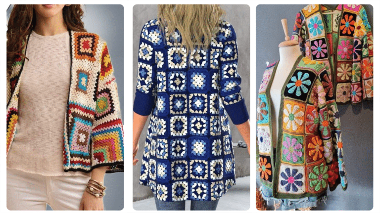 Casacos com Squares de Crochê: Versatilidade e Estilo para Outono/Inverno 2024!