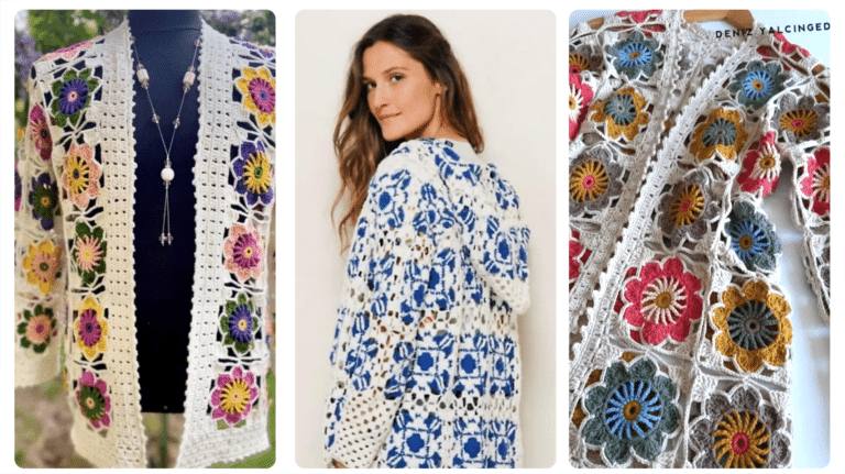 Crochê de Moda : Casacos de Crochê Lindíssimos com Gráfico para Reinventar o Outono/Inverno de 2024!