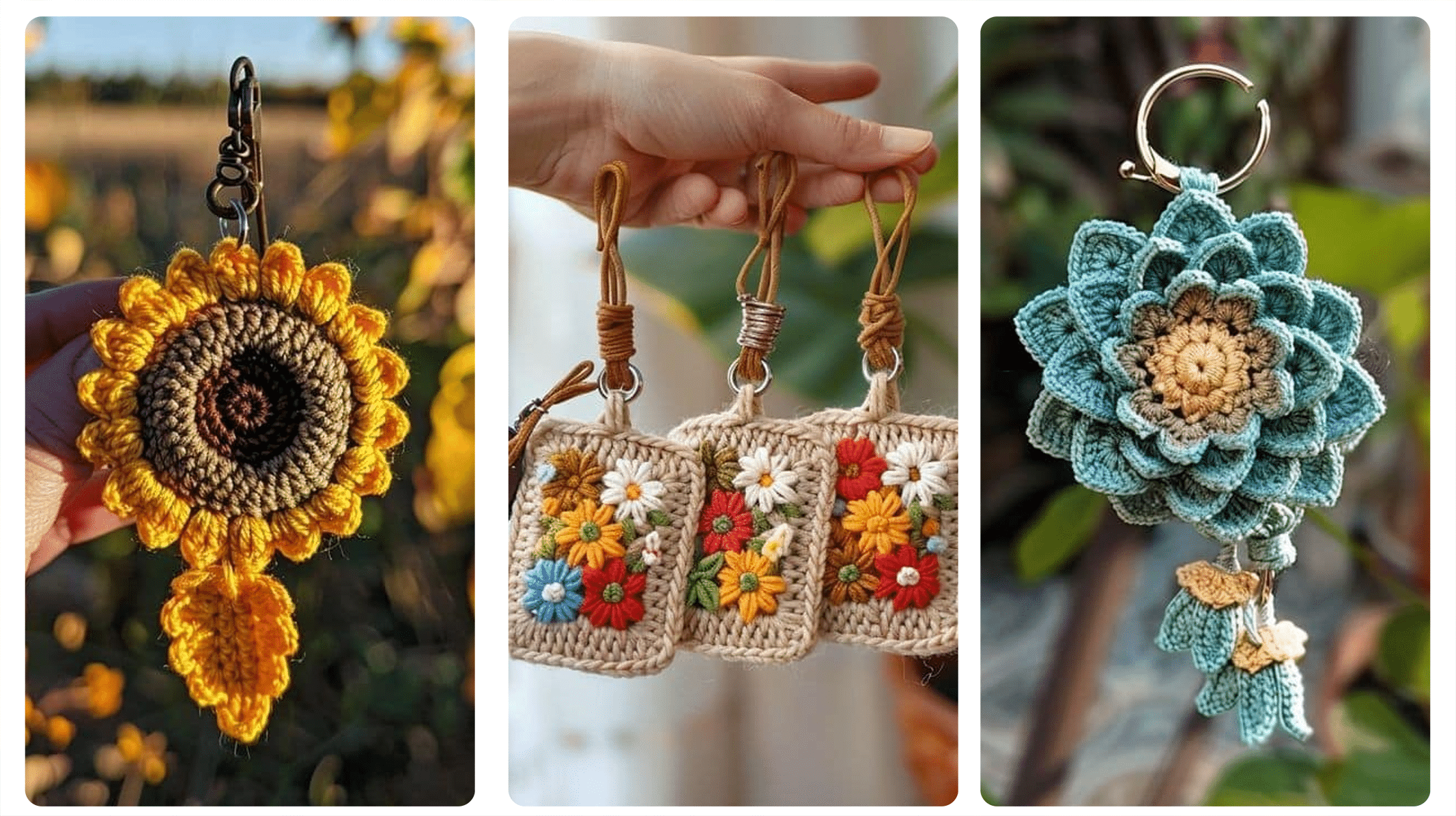 Chaveiros com Flores de Crochê: O Toque Artesanal que Transforma em Presentes Únicos