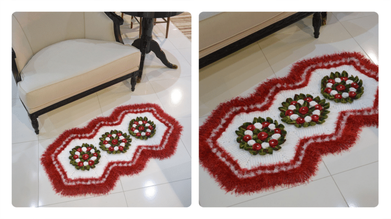 Receita Tapete de Crochê Rubi Vermelho: Um Toque de Elegância para Sua Casa