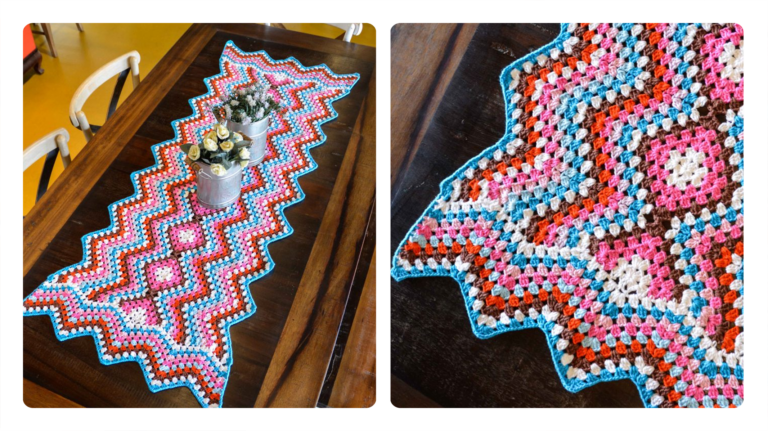Receita Caminho de Mesa em Crochê Retangular Zig Zag: Elegância para sua Decoração