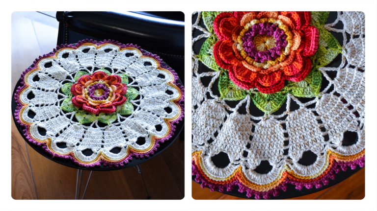 Receita Centro de Mesa em Crochê Circular Mega Flor: Elegância e Charme Para Sua Decoração
