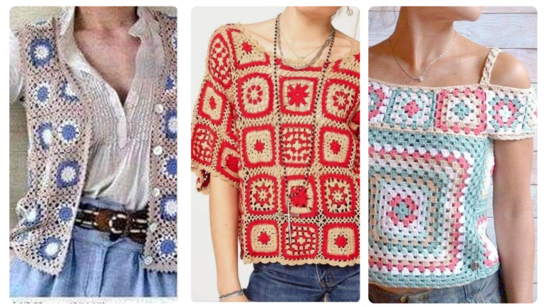 Idéias de Squares de Crochê para Fazer Blusas Incríveis e Dicas de Crochê Para Iniciantes!