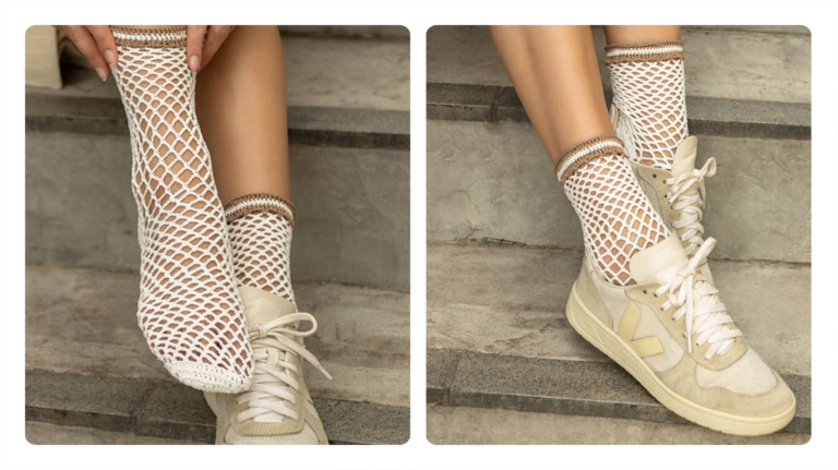 Receita Meia de Crochê Off-White e Amêndoa: Elegância e Conforto para os Seus Pés