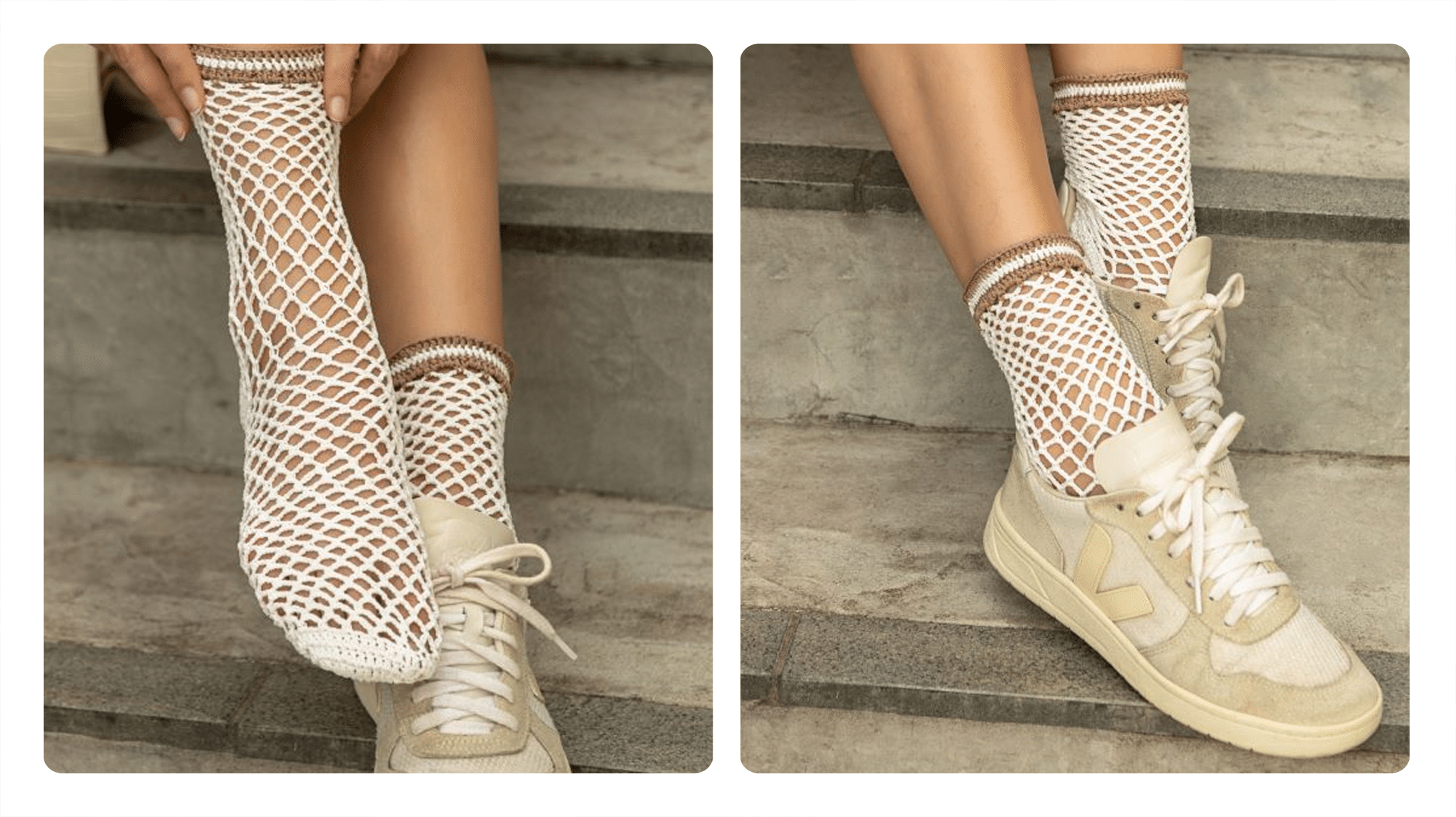 Receita Meia de Crochê Off-White e Amêndoa: Elegância e Conforto para os Seus Pés