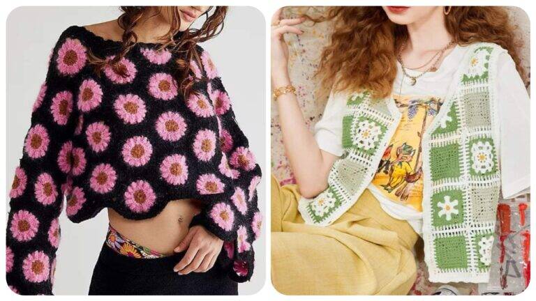Blusas em Squares de Crochê: Charme Artesanal com um Toque Moderno
