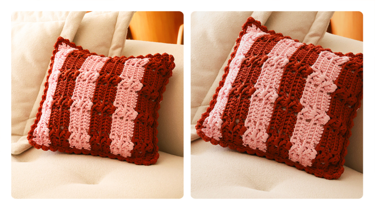 Receita Almofada de Crochê Rosa e Henna: Um Toque de Elegância para sua Decoração