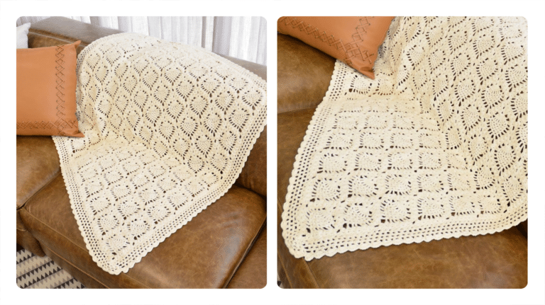 Receita Manta Natural de Crochê com Pontos de Abacaxi: Elegância e Conforto para Seu Lar
